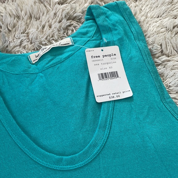 NWT Free People take the plunge tank in sea turquoise size XS - Picture 5 of 7